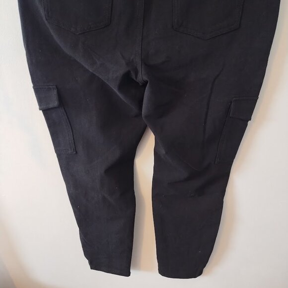 Time And Tru High Rise Skinny Pants Womens size 14 Black Zip Fly Pockets Stretch - Picture 7 of 8